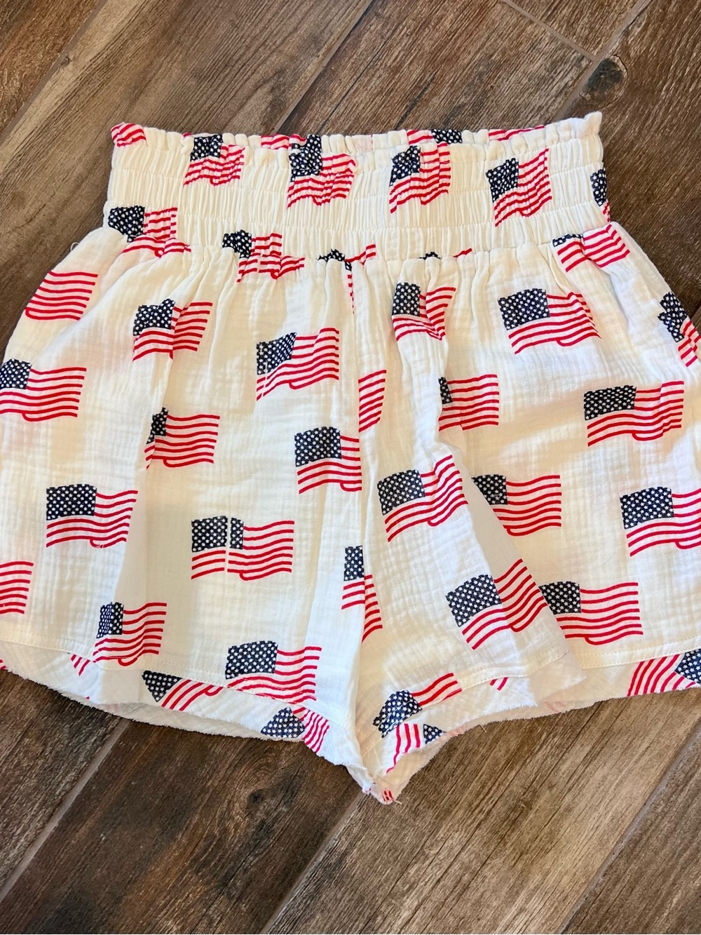High-Waist Flag-Print Shorts - Women’s